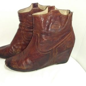 Frye wedge booties